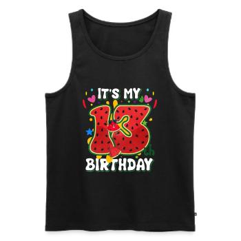 13. Geburtstag Wassermelone Sommer Geschenk - Männer Premium Bio Tank Top - Schwarz - Vorne - Michal (187cm)