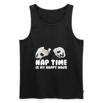 Schlafenszeit ist meine Happy Hour - Männer Premium Bio Tank Top - Schwarz - Vorne - Michal (187cm)