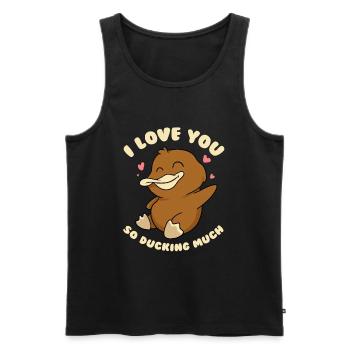 I love you so much duck - Men's Premium Organic Tank Top - black - Front - AI Model Male 178 light (178cm)