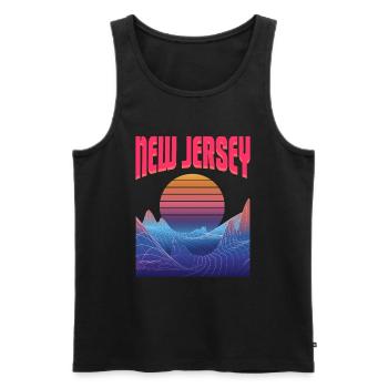 New Jersey - Men's Premium Organic Tank Top - black - Front - AI Model Male 178 light (178cm)
