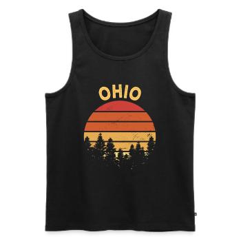 Ohio - Men's Premium Organic Tank Top - black - Front - Michal (187cm)