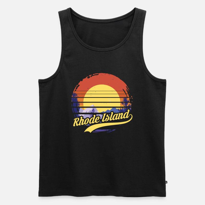 Rhode Island - Männer Premium Bio Tank Top - Schwarz