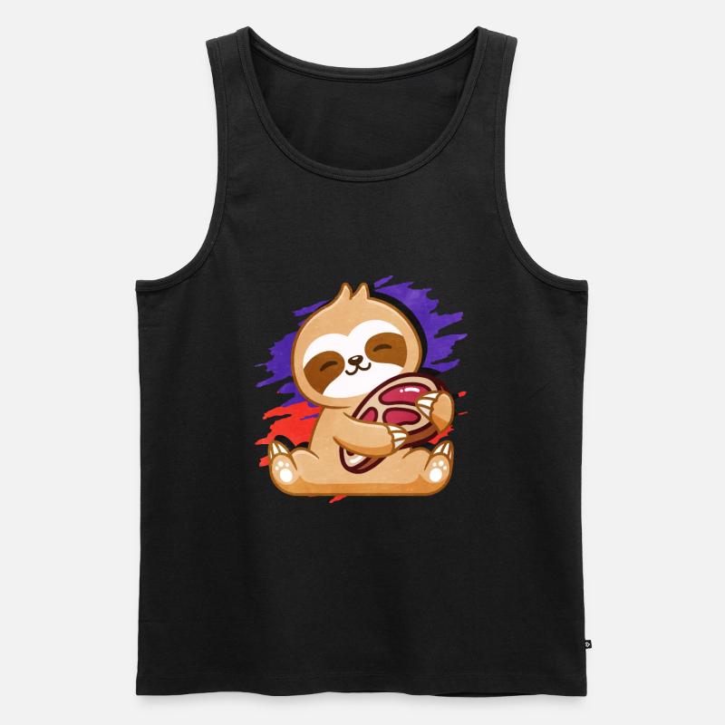 Steak - Männer Premium Bio Tank Top - Schwarz