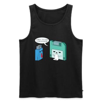 We're sorry you're overqualified - Men's Premium Organic Tank Top - black - Front - Michal (187cm)