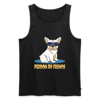 Perdon Mon Français - Débardeur bio Premium Homme - noir - Devant - Michal (187cm)
