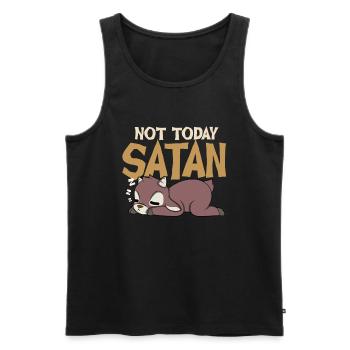 Not today, Satan - Men's Premium Organic Tank Top - black - Front - AI Model Male 178 light (178cm)