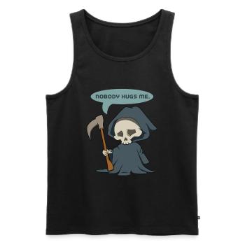 Niemand umarmt mich - Männer Premium Bio Tank Top - Schwarz - Vorne - Michal (187cm)