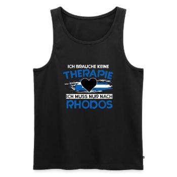 Rhodos - Männer Premium Bio Tank Top - Schwarz - Vorne - Michal (187cm)