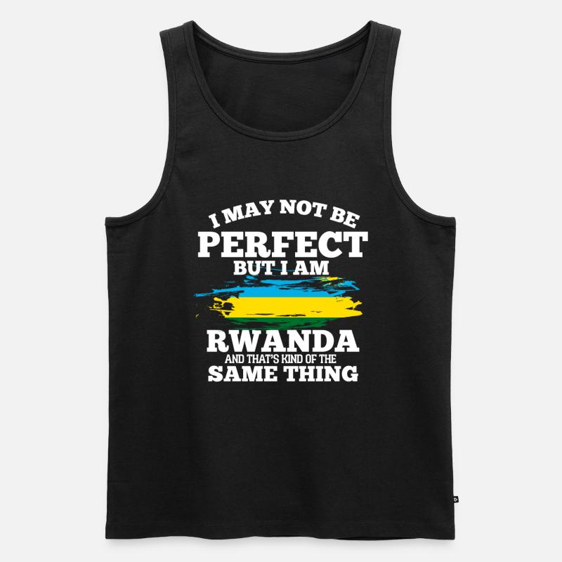 Rwanda - Männer Premium Bio Tank Top - Schwarz