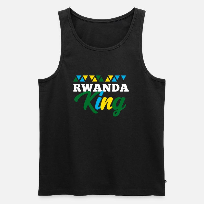 Rwanda - Männer Premium Bio Tank Top - Schwarz