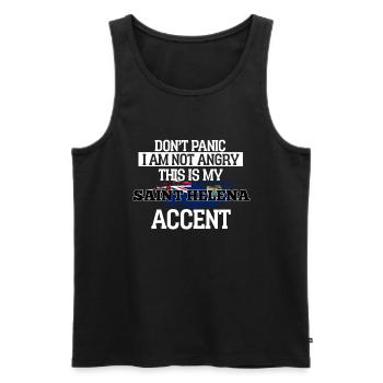 Saint Helena - Men's Premium Organic Tank Top - black - Front - AI Model Male 178 light (178cm)
