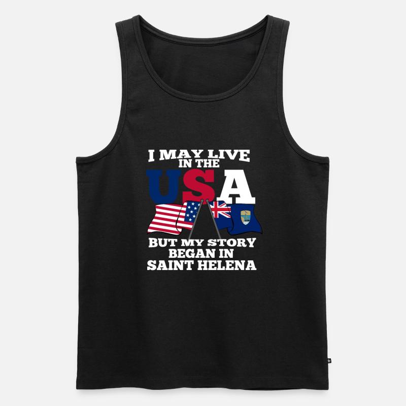 Saint Helena - Männer Premium Bio Tank Top - Schwarz