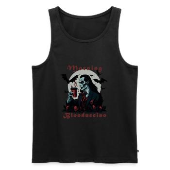 Cappuccino aus Blut, Dracula, Halloween - Männer Premium Bio Tank Top - Schwarz - Vorne - AI Model Male 178 light (178cm)