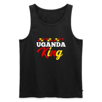Uganda - Men's Premium Organic Tank Top - black - Front - Michal (187cm)