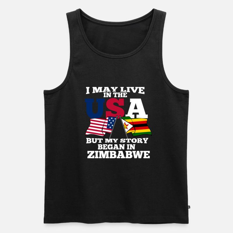 Simbabwe - Männer Premium Bio Tank Top - Schwarz