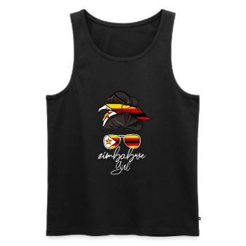 Zimbabwe - Men's Premium Organic Tank Top - black - Front - AI Model Male 178 light (178cm)