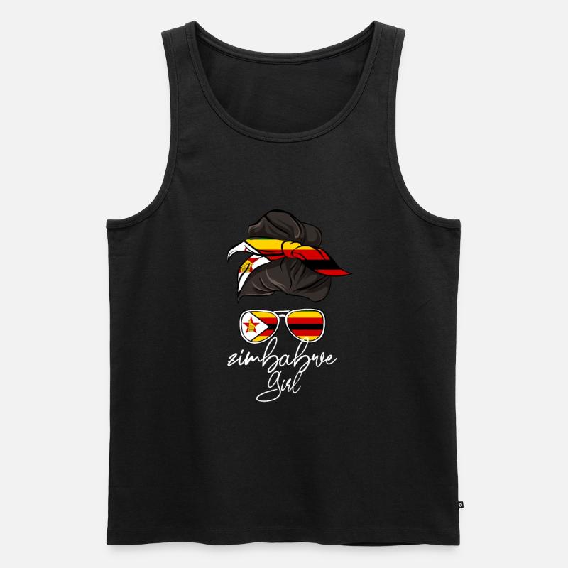 Simbabwe - Männer Premium Bio Tank Top - Schwarz