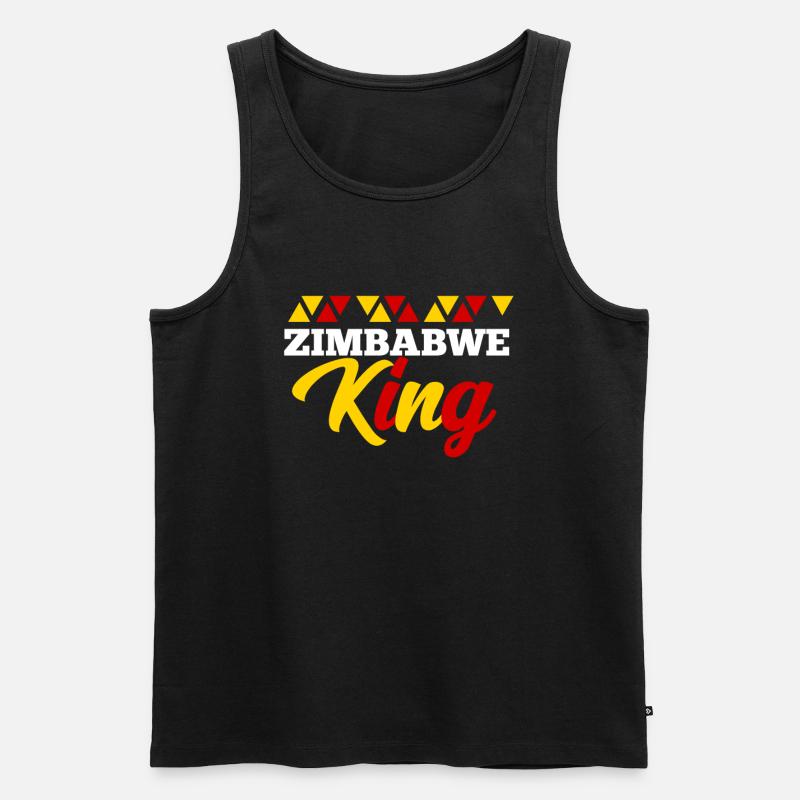 Simbabwe - Männer Premium Bio Tank Top - Schwarz