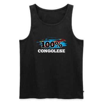 Kongo - Männer Premium Bio Tank Top - Schwarz - Vorne - AI Model Male 178 light (178cm)
