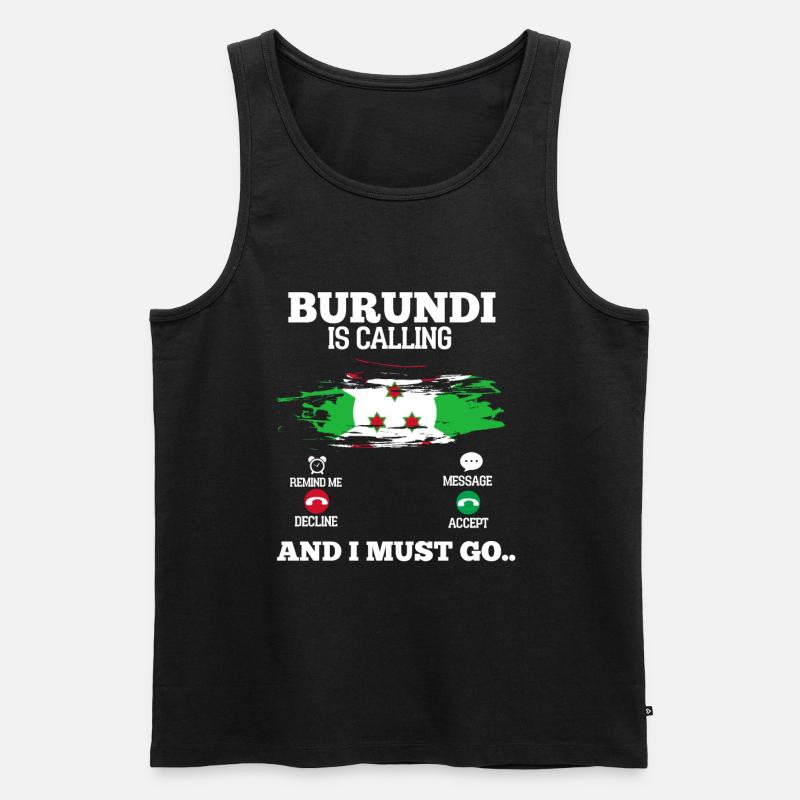 Burundi - Männer Premium Bio Tank Top - Schwarz