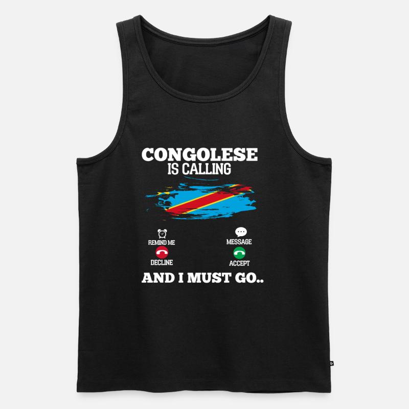 Kongo - Männer Premium Bio Tank Top - Schwarz
