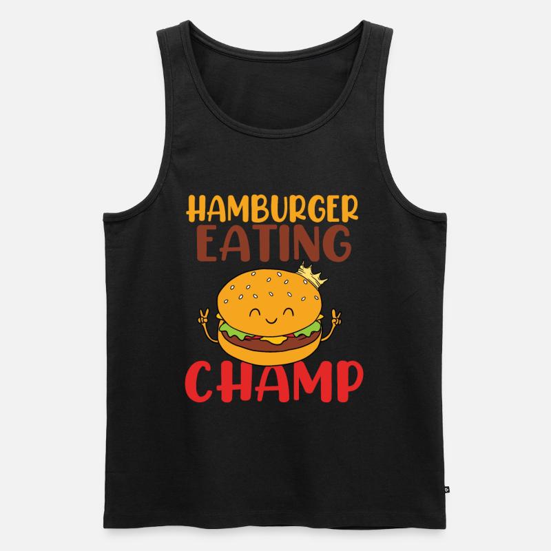 Hamburger Eating Champ - Männer Premium Bio Tank Top - Schwarz