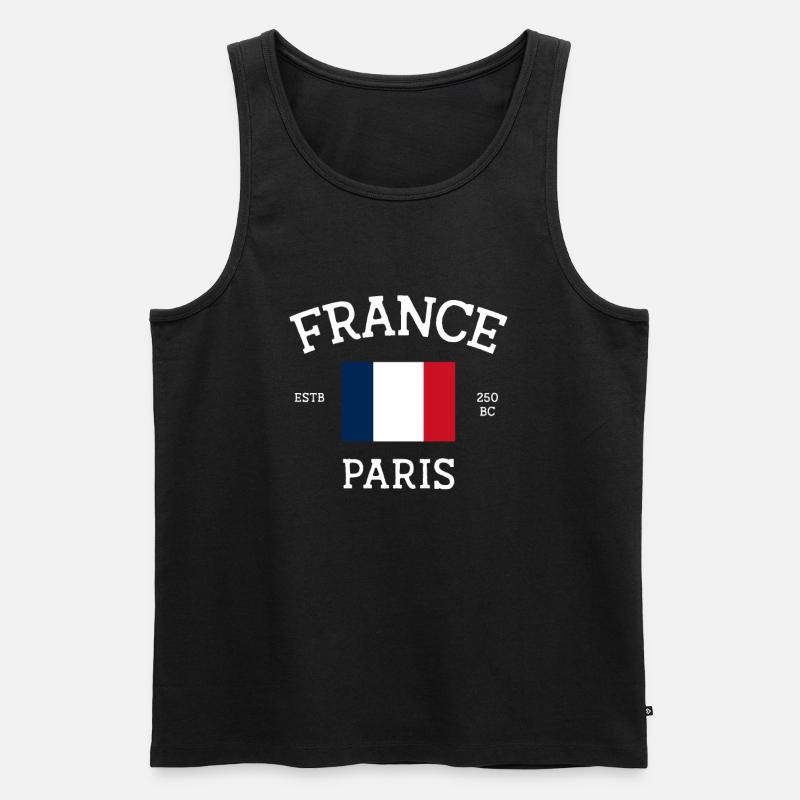 Frankreich - Männer Premium Bio Tank Top - Schwarz