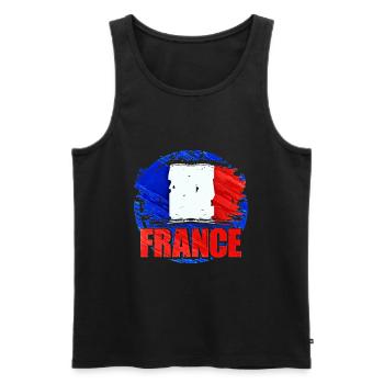 Frankreich - Männer Premium Bio Tank Top - Schwarz - Vorne - AI Model Male 178 light (178cm)