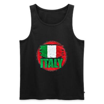 italien - Männer Premium Bio Tank Top - Schwarz - Vorne - Michal (187cm)