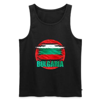 Bulgarien - Männer Premium Bio Tank Top - Schwarz - Vorne - AI Model Male 178 light (178cm)