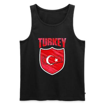 Turkey - Men's Premium Organic Tank Top - black - Front - Michal (187cm)