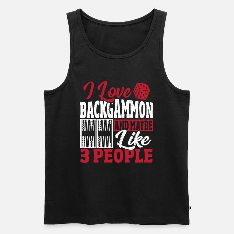 Backgammon - Männer Premium Bio Tank Top - Schwarz