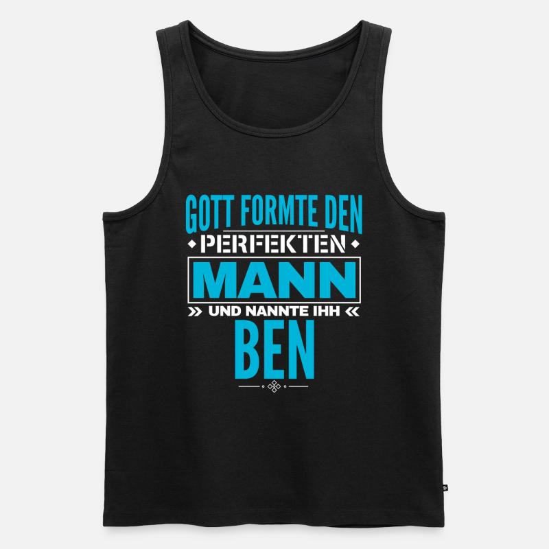 Ben Name Design - Männer Premium Bio Tank Top - Schwarz