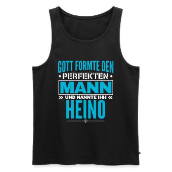 Heino Name Design - Männer Premium Bio Tank Top - Schwarz - Vorne - Michal (187cm)