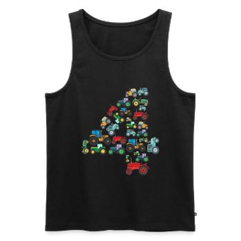 Tractor Lover Funny Tractor Gift - Men's Premium Organic Tank Top - black - Front - Michal (187cm)