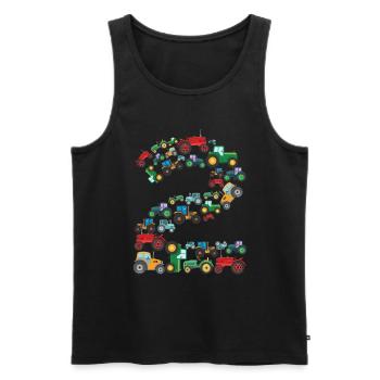 Tractor Lover Funny Tractor Gift - Men's Premium Organic Tank Top - black - Front - Michal (187cm)