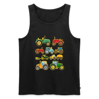Tractor Lover Funny Tractor Gift - Men's Premium Organic Tank Top - black - Front - Michal (187cm)