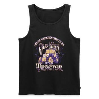 Tractor Lover Funny Tractor Gift - Men's Premium Organic Tank Top - black - Front - Michal (187cm)