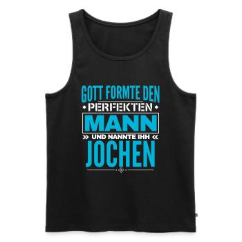 Jochen Name Design - Männer Premium Bio Tank Top - Schwarz - Vorne - AI Model Male 178 light (178cm)