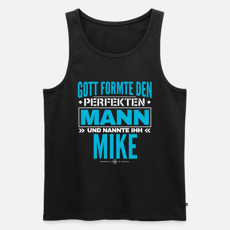Mike Name Design - Männer Premium Bio Tank Top - Schwarz
