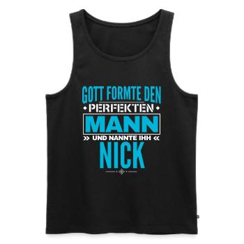 Nick Name Design - Männer Premium Bio Tank Top - Schwarz - Vorne - Michal (187cm)