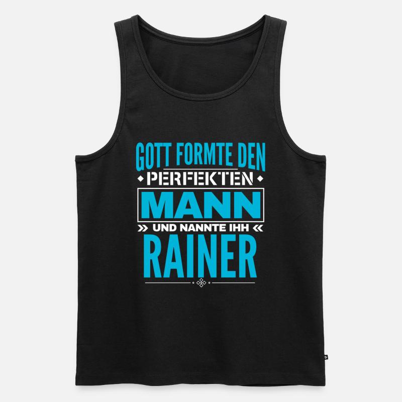 Rainer Name Design - Männer Premium Bio Tank Top - Schwarz