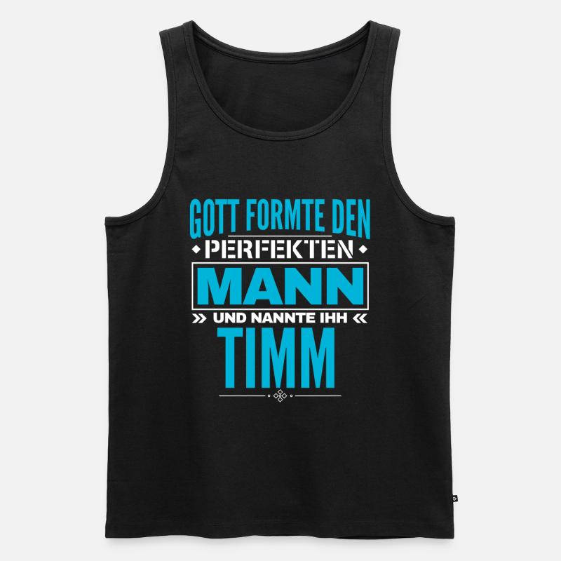 Timm Name Design - Männer Premium Bio Tank Top - Schwarz