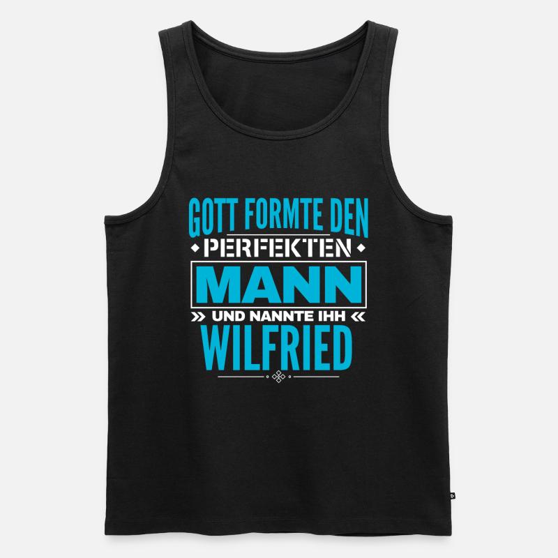 Wilfried Name Design - Männer Premium Bio Tank Top - Schwarz