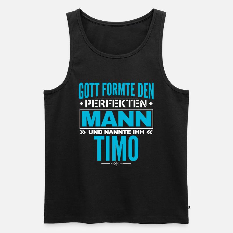 Timo Name Design - Männer Premium Bio Tank Top - Schwarz
