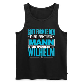 Wilhelm Name Design - Männer Premium Bio Tank Top - Schwarz - Vorne - AI Model Male 178 light (178cm)