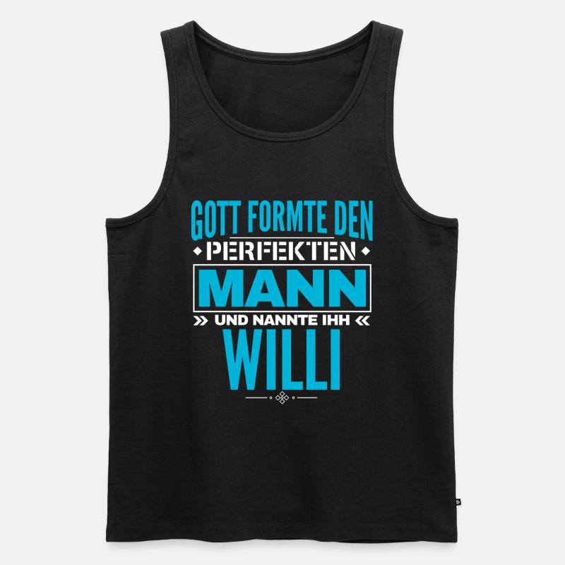 Willi Name Design - Männer Premium Bio Tank Top - Schwarz