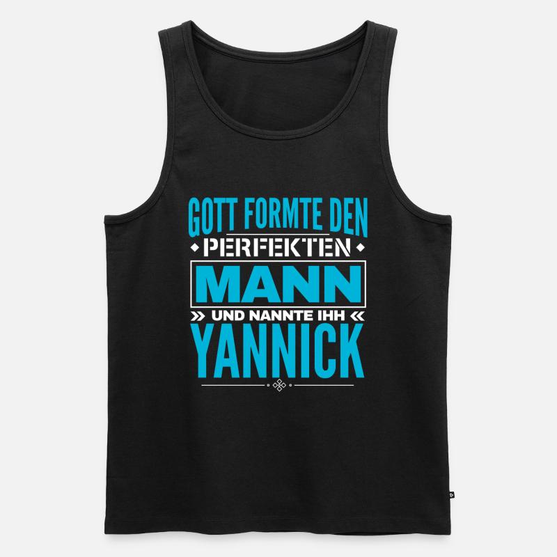 Yannick Name Design - Männer Premium Bio Tank Top - Schwarz