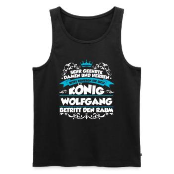 Wolfgang Name Design - Männer Premium Bio Tank Top - Schwarz - Vorne - Michal (187cm)