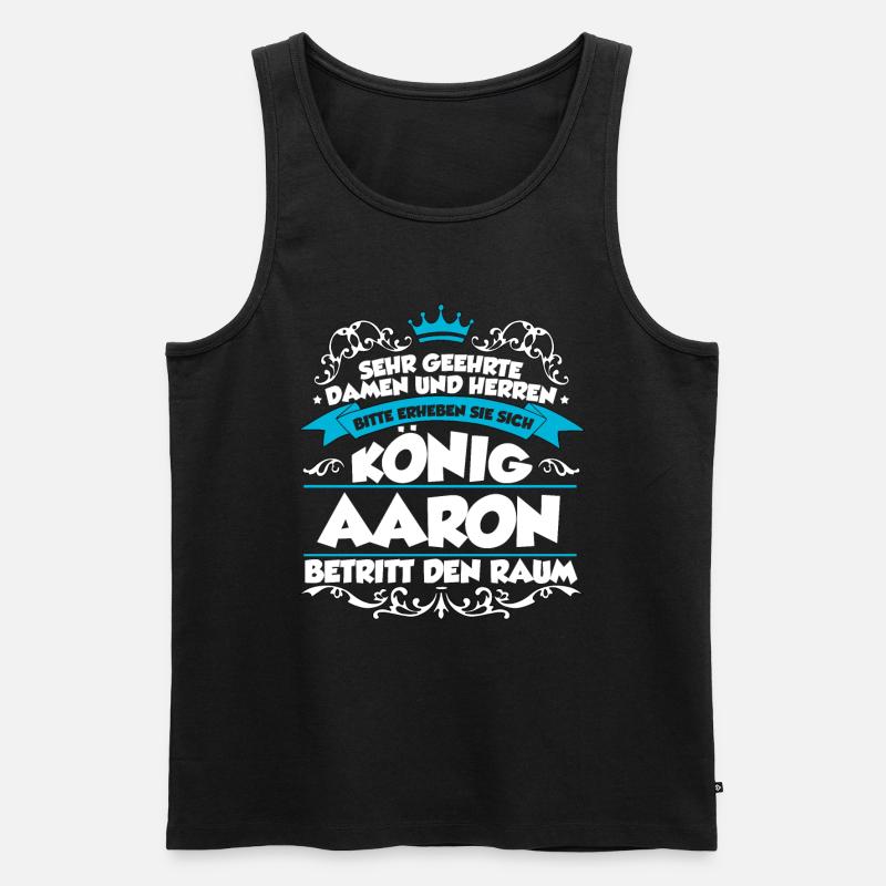 Aaron Name Design - Männer Premium Bio Tank Top - Schwarz